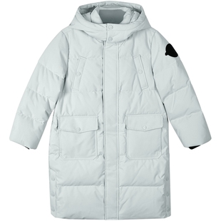 斯凯奇outlets斯凯奇羽绒服男女童冬季新款白鸭绒长款保暖外套