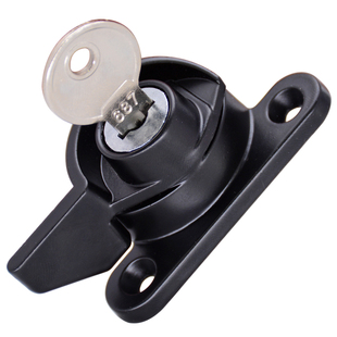 月牙锁带锁铝合金窗户推拉移门防护锁月牙锁带钥匙塑钢防盗窗锁扣