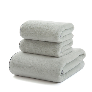 高密珊瑚绒毛巾浴巾三件套新款大人吸水速干干发帽不掉毛男女裹巾