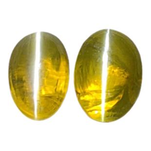 M14天然金绿猫眼斯里兰卡彩宝裸石18K金钻石镶嵌高级戒指耳钉配对