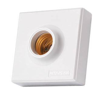 E27灯头灯泡底座陶瓷方86型圆形方家用通用螺口纹明暗装吸顶灯座