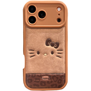 卡巴顿 秋冬款复古kitty适用苹果17promax手机壳新款16pro女生iphone15带挂绳14pro小众超好看简约可爱不撞壳