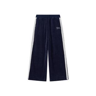 TeenieWeenie Kids小熊童装时尚舒适秋冬季女童蕾丝天鹅绒阔腿裤