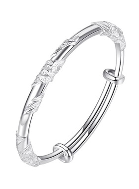 繁花似锦花蕊蝴蝶s999足银手镯