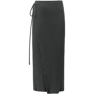 [断码清仓]COCOBELLA围裹式针织坑条半身裙垂坠弹力气质长裙HS609