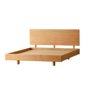 出乎生活龙猫床实木床简约单人樱桃木日式原木1.8双人主卧悬浮床