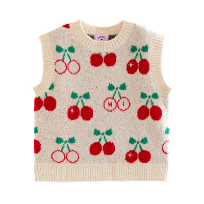 ILOVEJ女童樱桃针织马甲