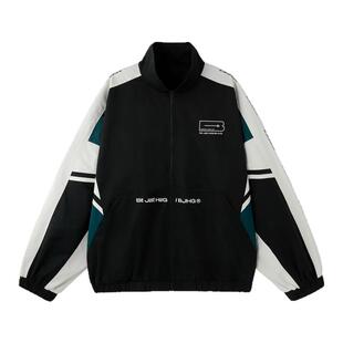 BJHG不计后果复古运动外套男款秋冬季新款美式休闲撞色冲锋夹克女