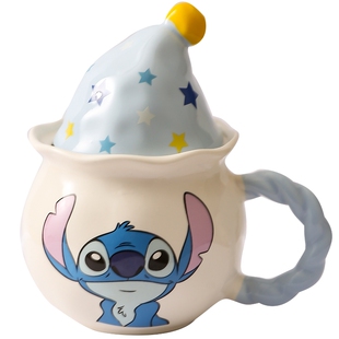 史迪仔魔法帽马克杯2026新款带盖家用情侣陶瓷水杯女生日礼物杯子