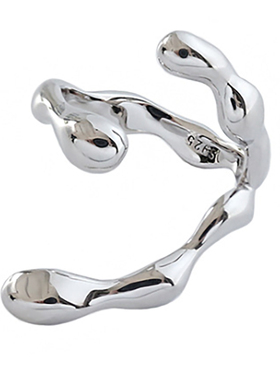 纹理交叉不规则S925纯银设计戒指