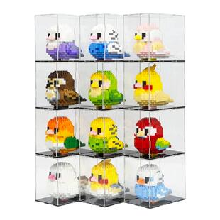 可爱呆萌小鸟金刚大鹦鹉积木玩具男女孩儿童摆件益智拼装拼图礼物