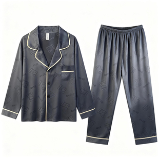 猫人男士睡衣夏季冰丝短袖三件套男款父亲节礼物送爸爸男友礼盒装