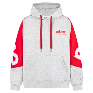 SREK春季美式原创国潮字母刺绣拼接连帽卫衣宽松加绒情侣外套潮牌