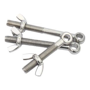 金超304不锈钢活节螺栓+蝶形螺母套装鱼眼带孔螺丝M5M6M8M10M12MM