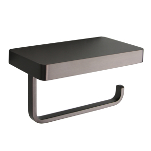 全铜枪灰色卫生纸架 卫生间卷纸架 轻奢置物架 极简放手机纸巾架