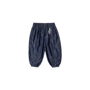 [莱赛尔植物纤维]儿童牛仔裤春秋款男童裤子透气女宝休闲裤春装新