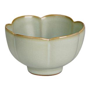 高端汝窑主人杯大容量汝瓷茶杯花口杯经典复古单杯景德镇陶瓷礼品