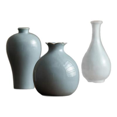 汝山明汝瓷微景花瓶仿古摆件开片