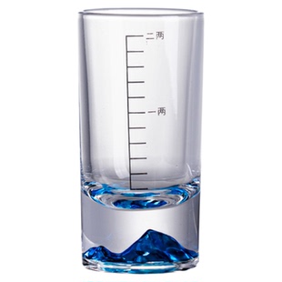 加厚白酒二两金山杯一两杯烈酒杯蓝山杯高档家用刻度酒杯杯架套装