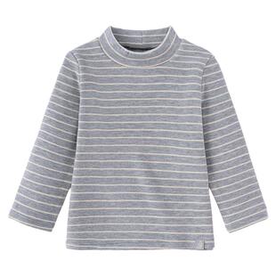 【清仓】babylove宝宝打底衫春秋微绒保暖上衣半高领t恤条纹衣服