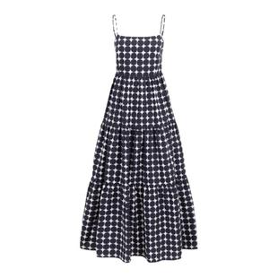 OTHERSTORE 浪漫度假 法式波点吊带连衣裙女印花露背显瘦a字裙子