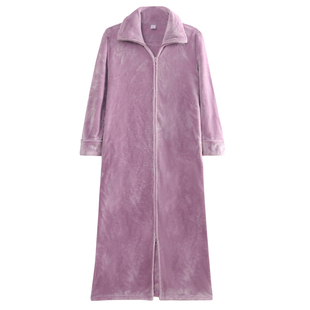 绒睡裙男冬季宽松大码孕妇浴裙法兰绒加厚连体睡衣女长款外穿睡袍