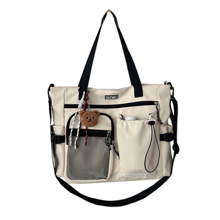 工装大容量斜挎包男潮牌单肩包大学生多口袋电脑包女户外运动背包