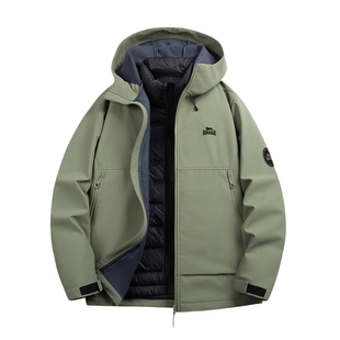 龙狮戴尔户外羽绒三合一防泼水冲锋外套男女保暖羽绒服内胆两件套