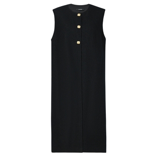 NAERSI娜尔思无袖连衣裙连衣裙中长裙气质优雅25冬新款淑女风裙子