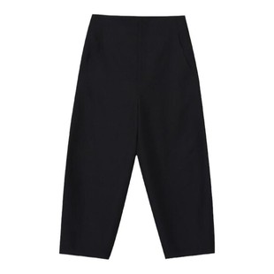 木岸muan轮廓黑新2025款定制北欧镰刀裤直筒简约长裤女YJ-23021