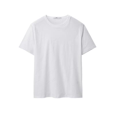 海澜之家凹凸压花圆领针织短t男