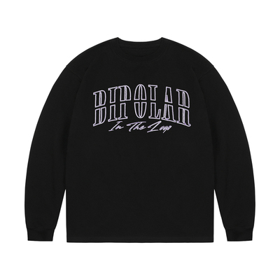 BIPOLAR绣LOGO美式宽松长袖T恤