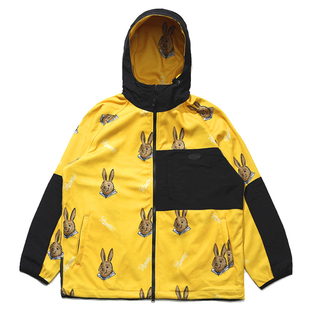 2122BSRABBIT韩国滑雪服单双板男女保暖连帽兔子logo卫衣款上衣