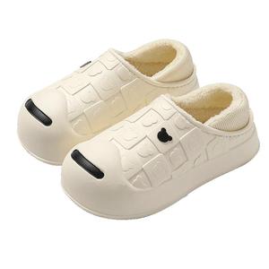 防水棉拖鞋女士秋冬季2023新款包跟室内居用防滑保暖厚底月子棉鞋