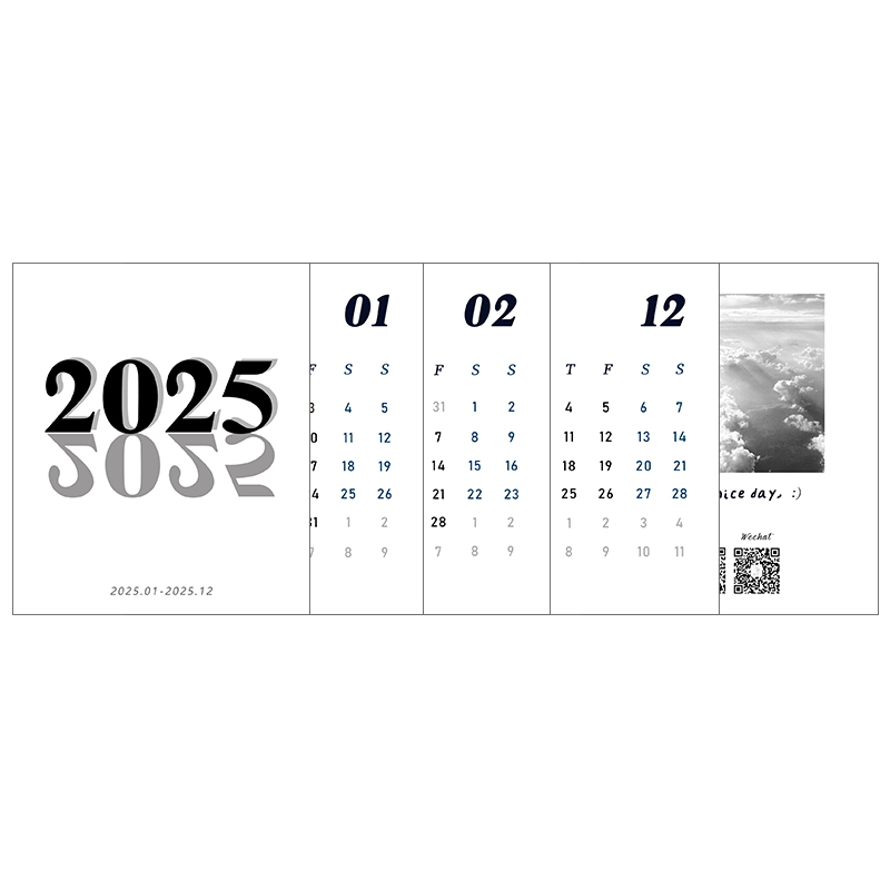 SAN 2025极简艺术美感桌面月历2026年日历装饰手机卡片竖款小台历