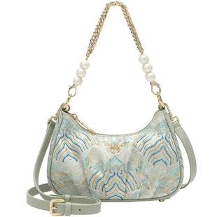 【新年礼物】古伊西新中式江崖纹腋下包中国风提花工艺珍珠斜挎包