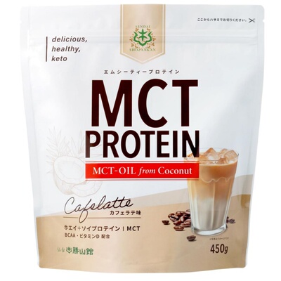 日本仙台胜山馆MCT双重大豆+乳清蛋白粉450g BCAA维生素D饱腹代餐