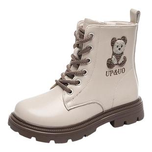 女童马丁靴2025新款秋冬季加绒短靴大童二棉鞋小公主洋气儿童靴子