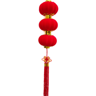 小灯笼串户外连串挂饰结婚装饰植绒大红灯笼元旦新年装饰场景布置