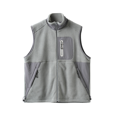 情侣款双面摇粒绒立领马甲坎肩