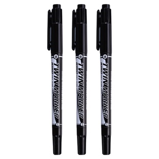 晨光勾线笔记号笔双头油性黑色红色蓝色两头儿童幼儿园马克笔速干防水防油不掉色工地大头笔美术专用小学生