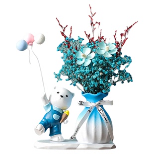 雪糕暴力熊小花瓶干花摆件客厅插花卧室床头柜玄关电视柜装饰品