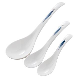 创意可爱调羹千叶弯勺加长柄陶瓷小勺子家用喝汤匙盛汤勺餐厅商用