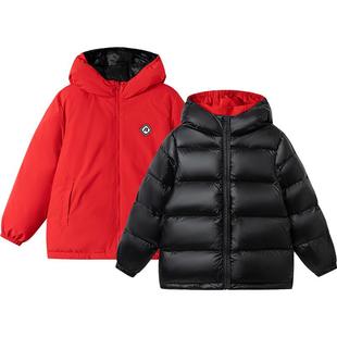 巴拉巴拉儿童羽绒服男童女童加厚外套冬装新款童装中大童宝宝红色