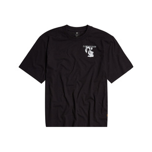 G-STAR RAW男士夏季宽大休闲舒适潮流黑色百搭宽松T恤短袖D24691