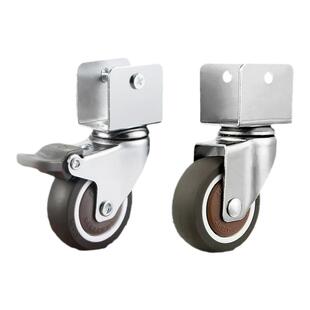 万向轮婴儿床滑轮脚轮U型夹板带轴承滚轮刹车通用静音橡胶轮子