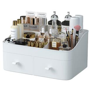 化妆品收纳盒桌面梳妆台防尘口红护肤品盒子抽屉式整理置物架神器