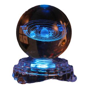 发光水晶球办公室治愈系桌面小摆件高级感卧室装饰品生日礼物女生