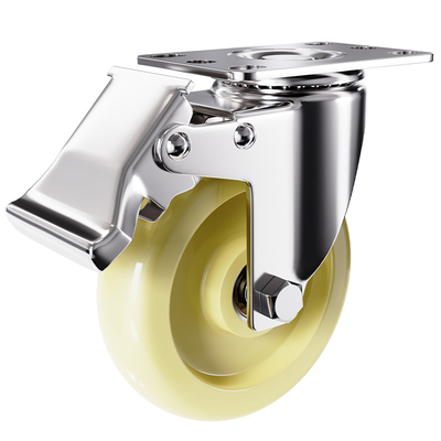 304不锈钢双轴承耐磨尼龙脚轮