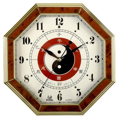 八卦钟表客厅12英寸挂钟太极新款风水招财镇宅开运时钟阴阳玄学